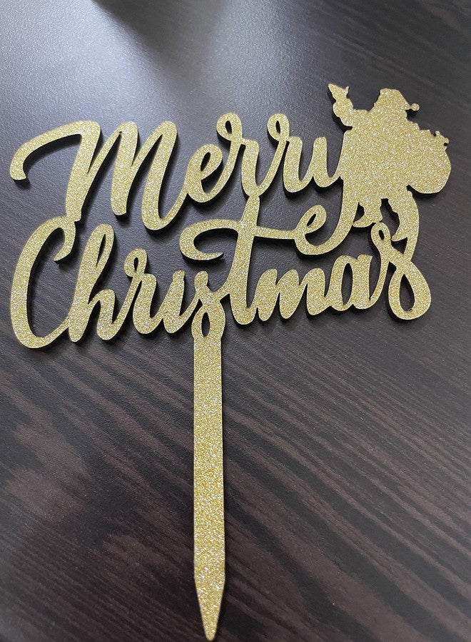 Infispace® Merry Christmas Cake & Cupcake Topper with Santa Claus for Christmas Party Decorartions - Image 2